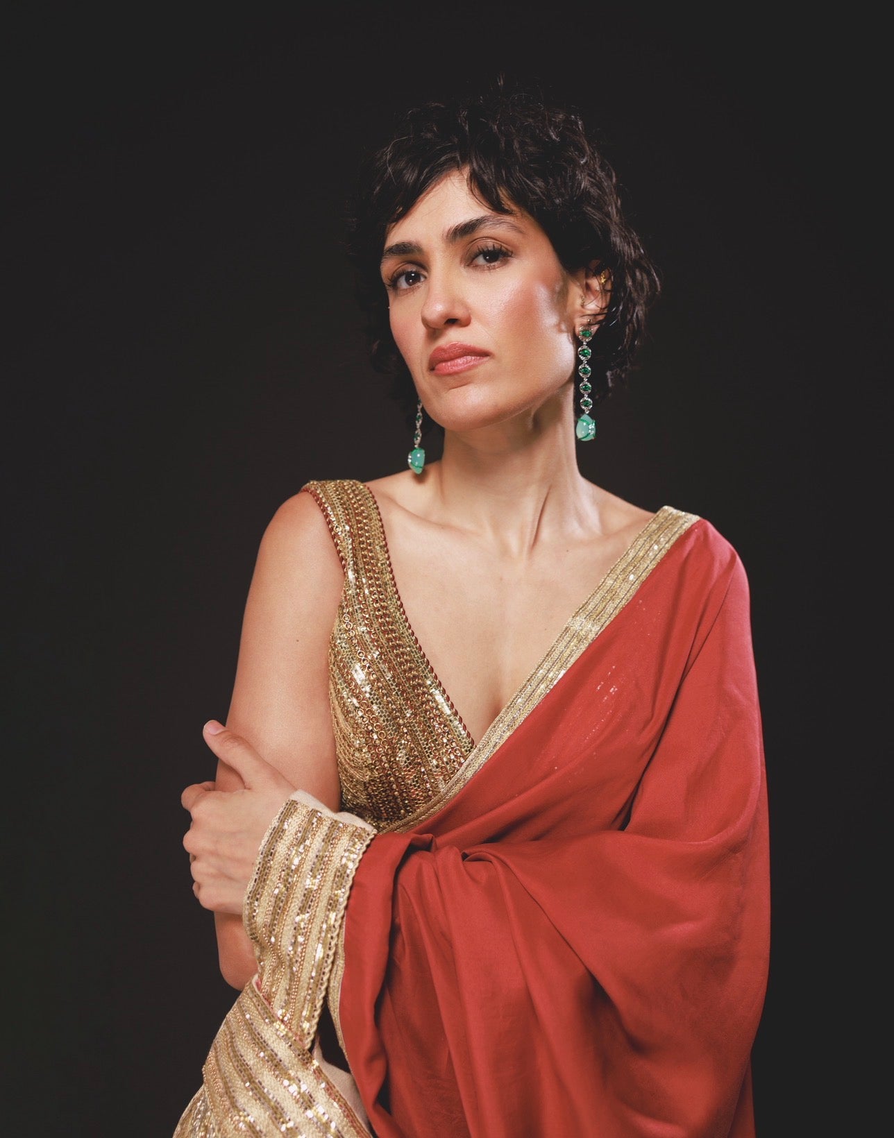 Banno saree set in Laal