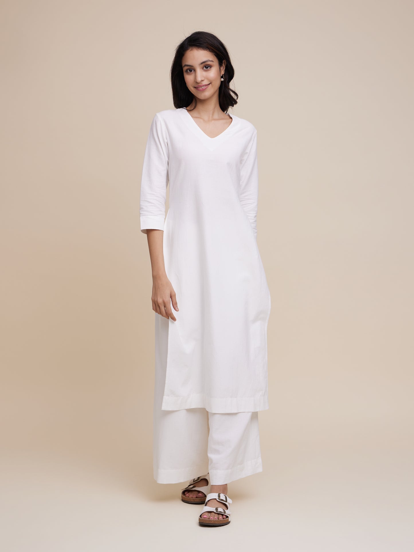 High Slit Kurta Set (Undyed)