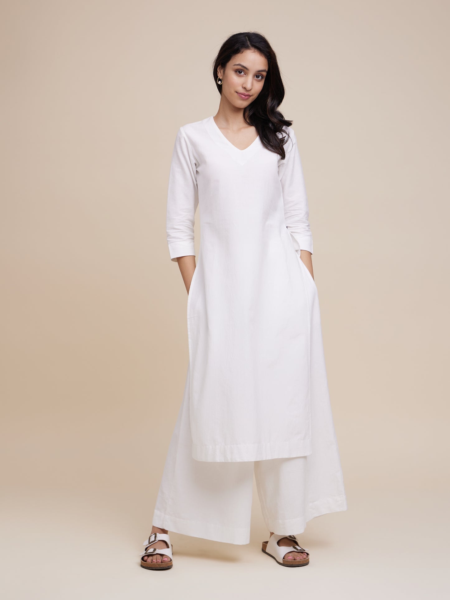 High Slit Kurta Set (Undyed)