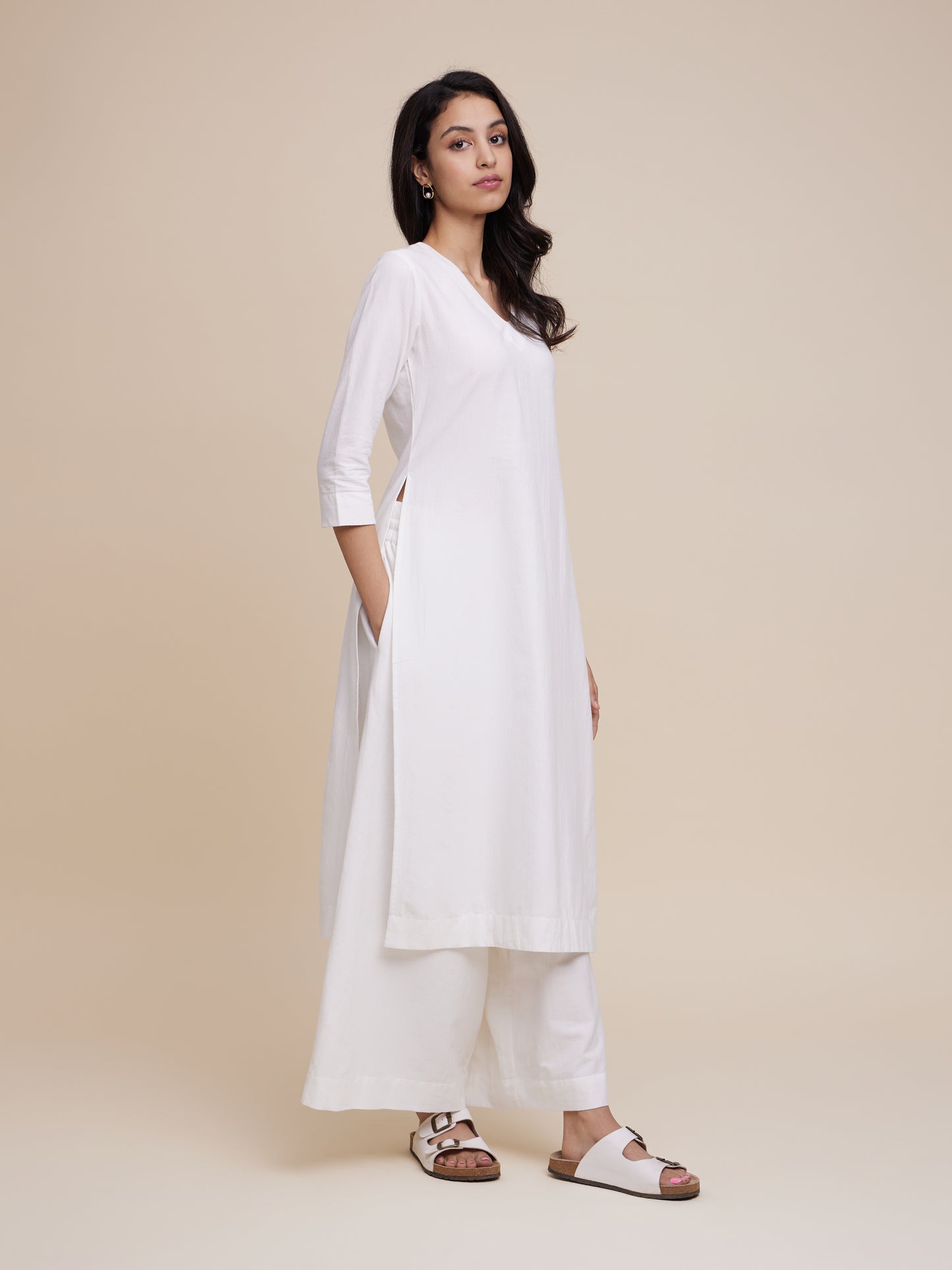 High Slit Kurta Set (Undyed)