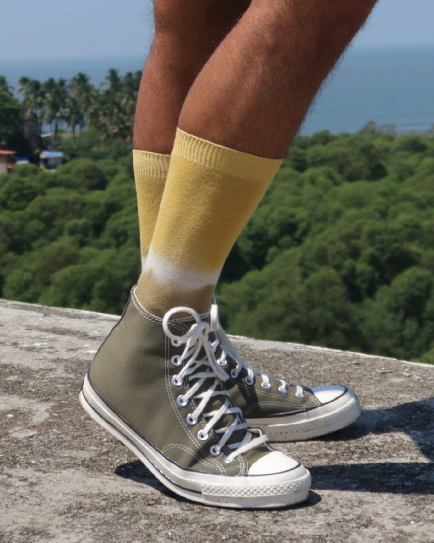 Ochre Dip Calf Length Socks