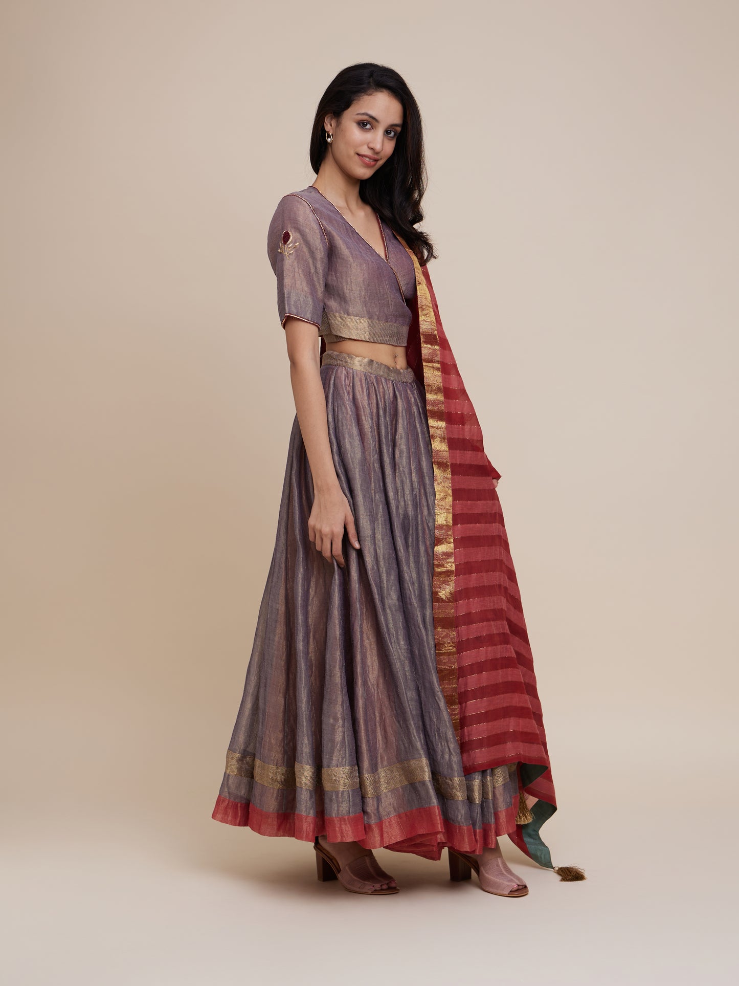 Ghaghra 30 Kali Set in Lilac