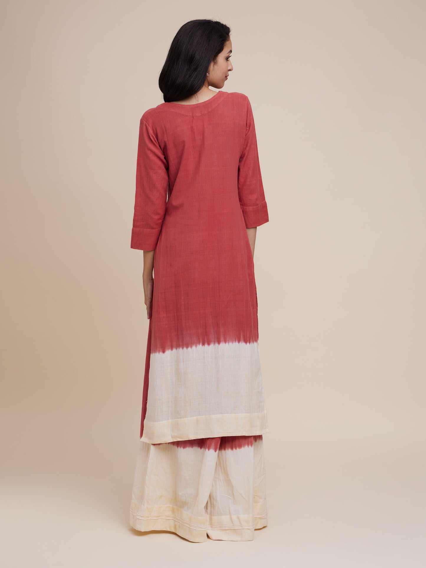 High Slit Kurta Set in Wine