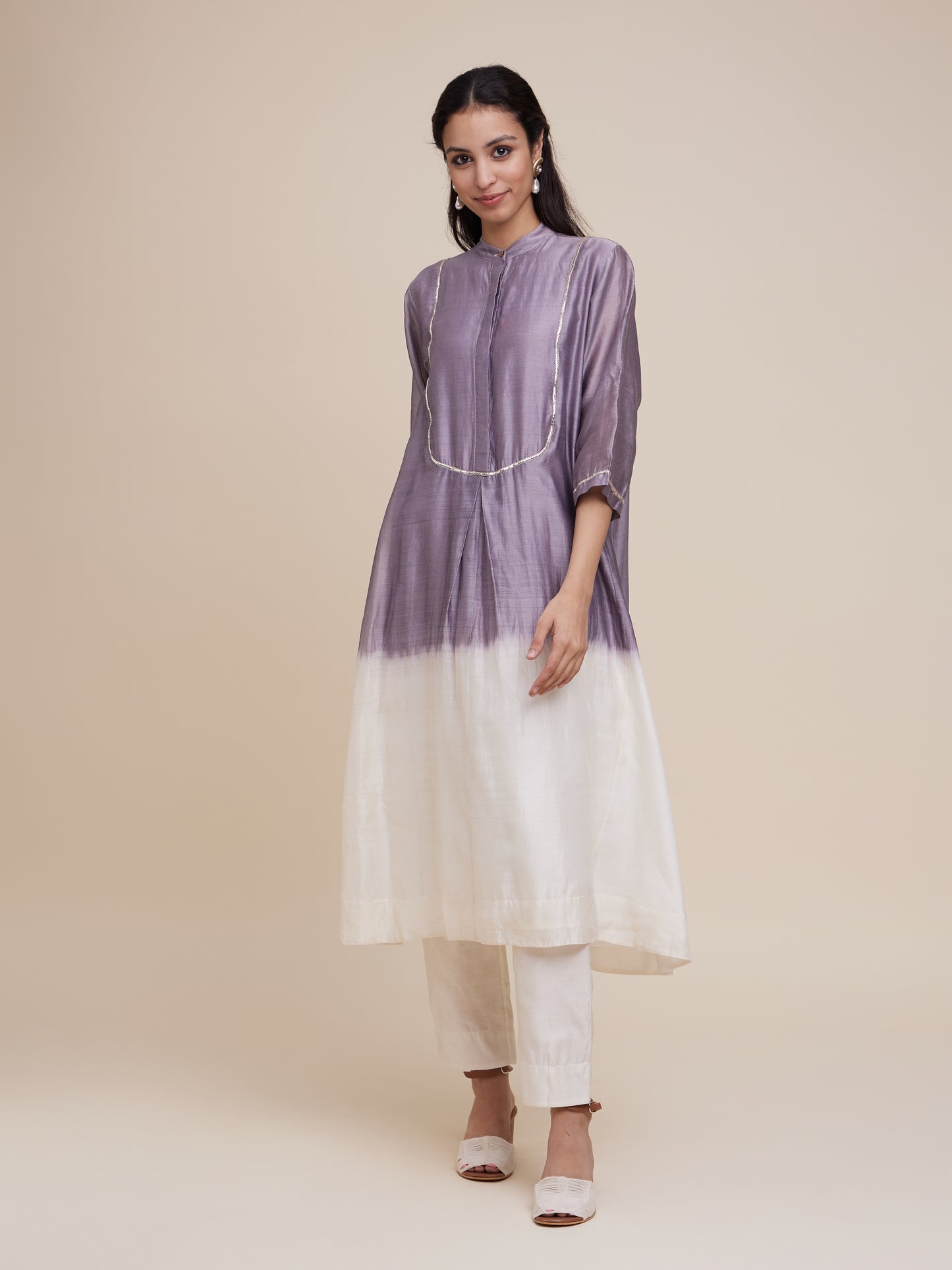 Yoke Dress Set in Lilac