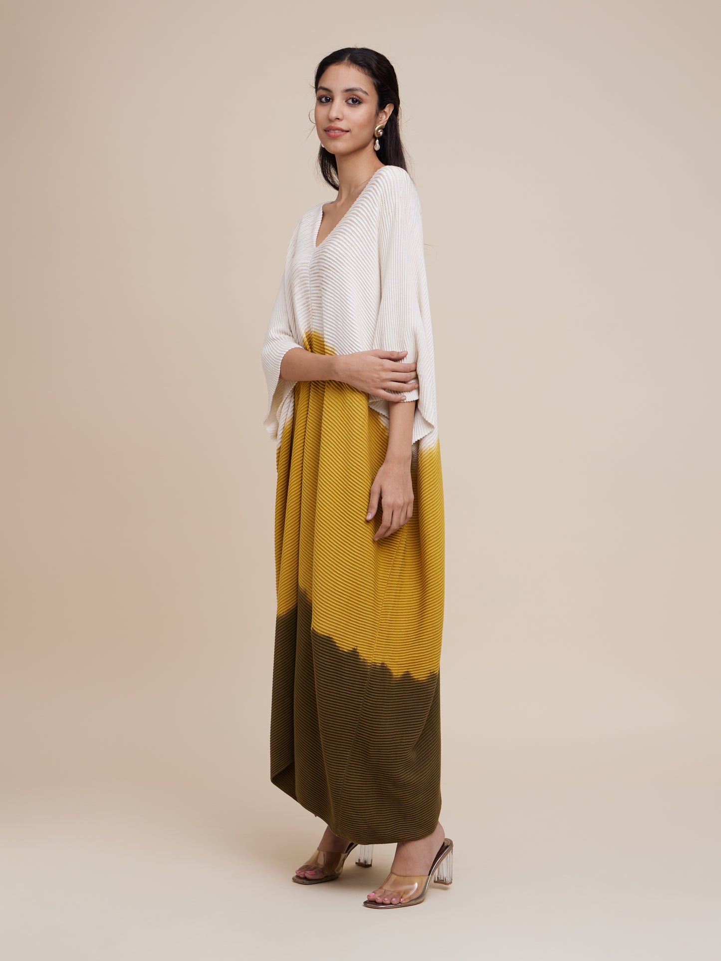 Knit Kaftan Embroidered (Marigold + Olive)