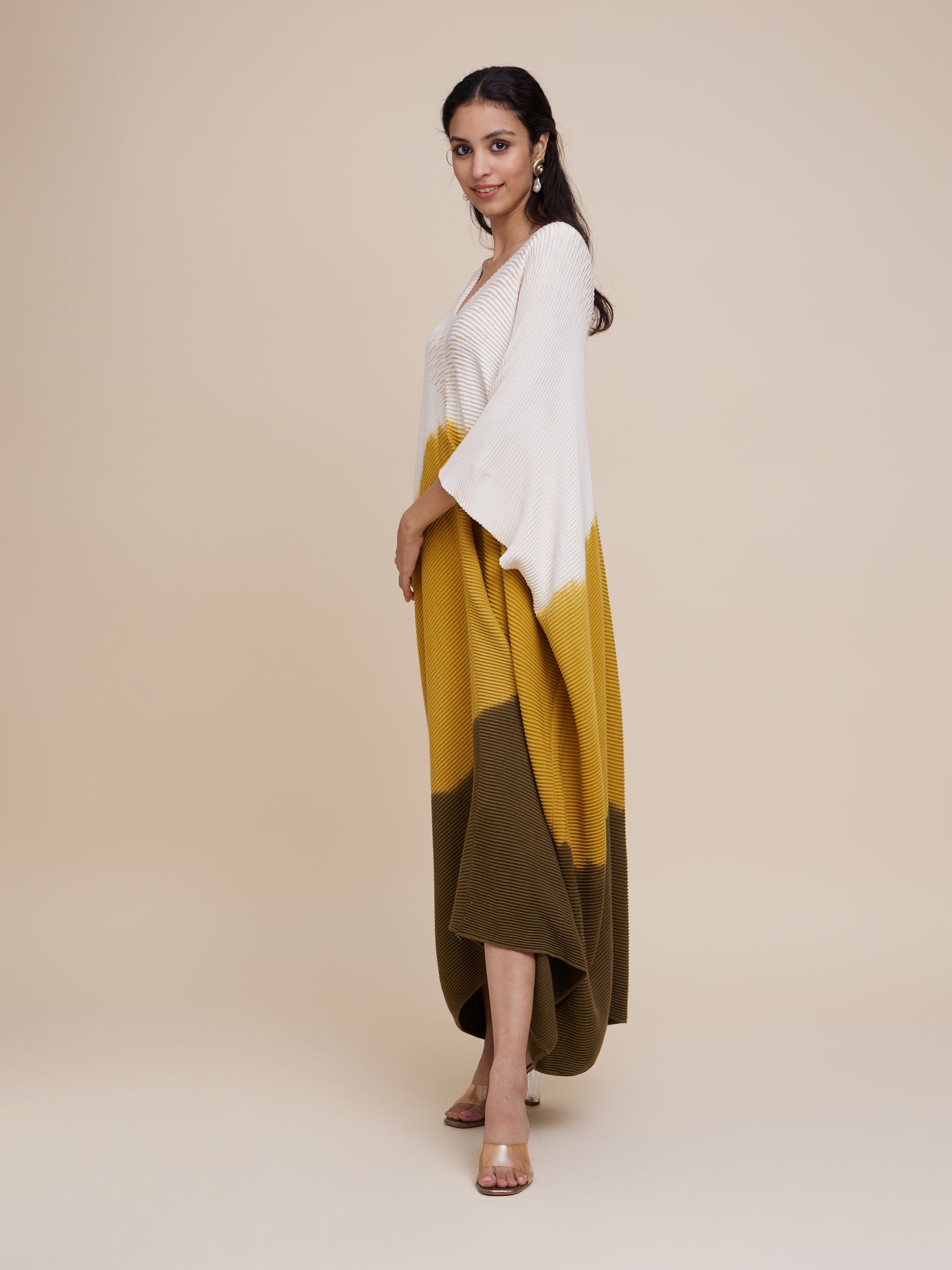 Knit Kaftan Embroidered (Marigold + Olive)