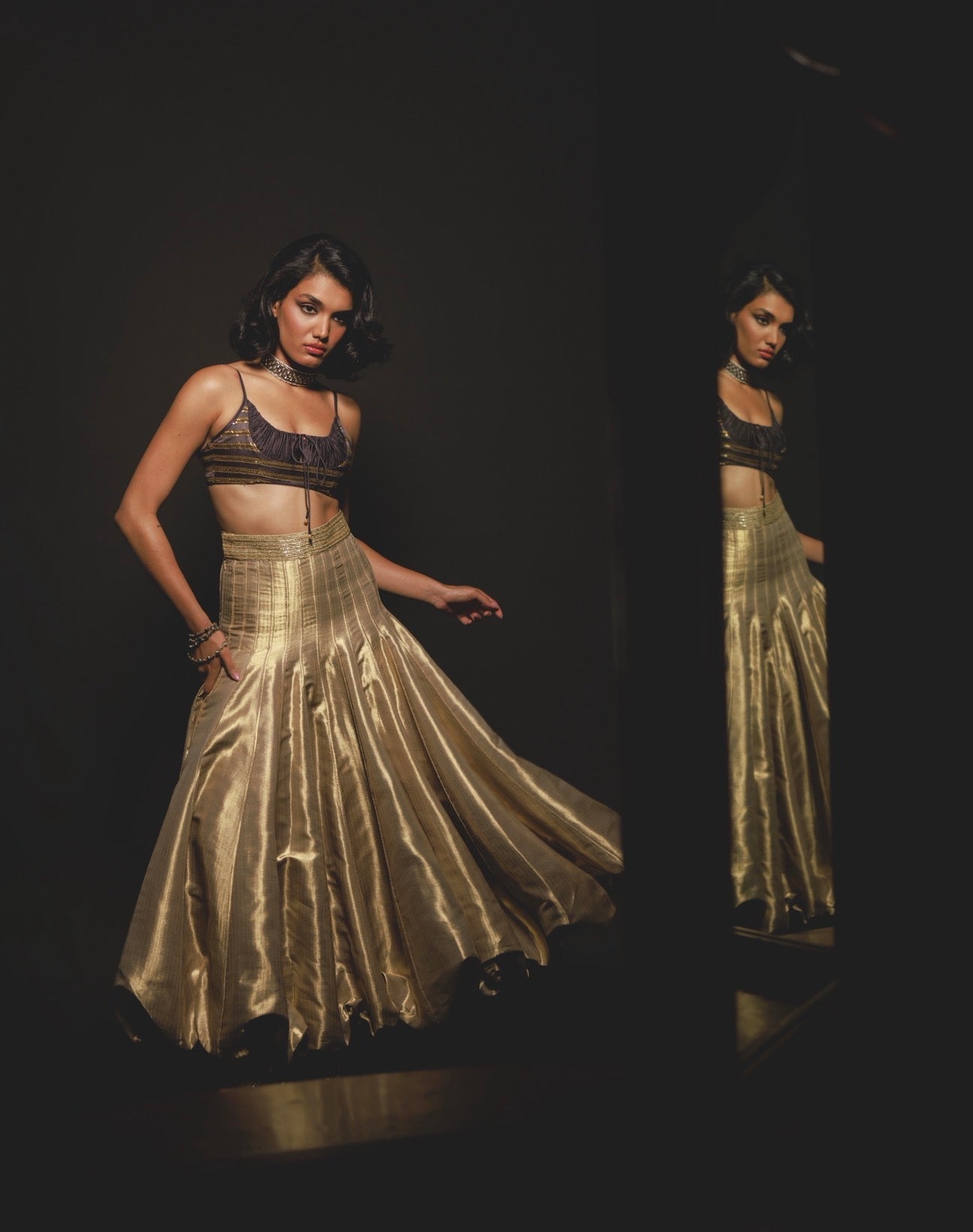 Misha choli in Kohl