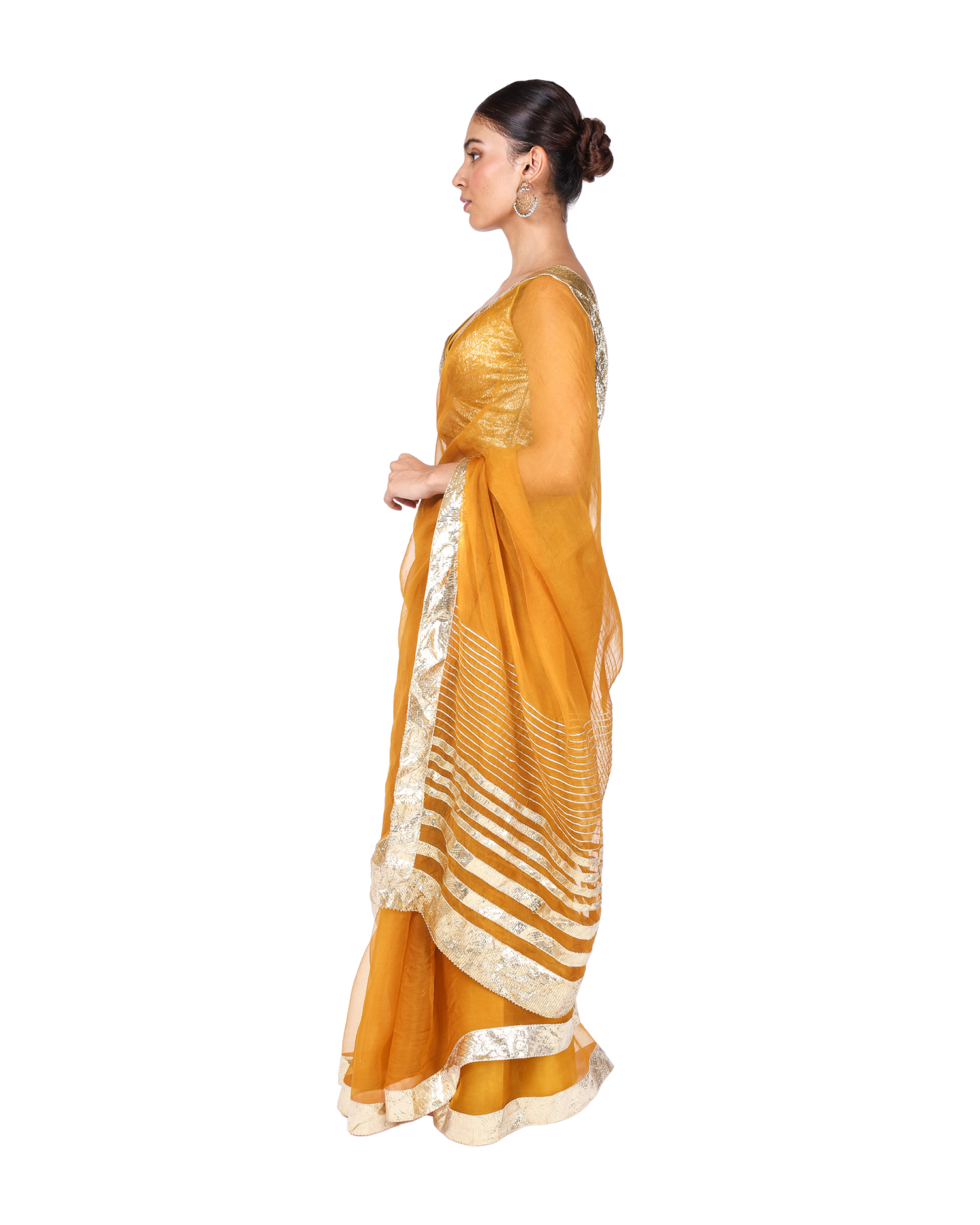 Tara saree in Marigold