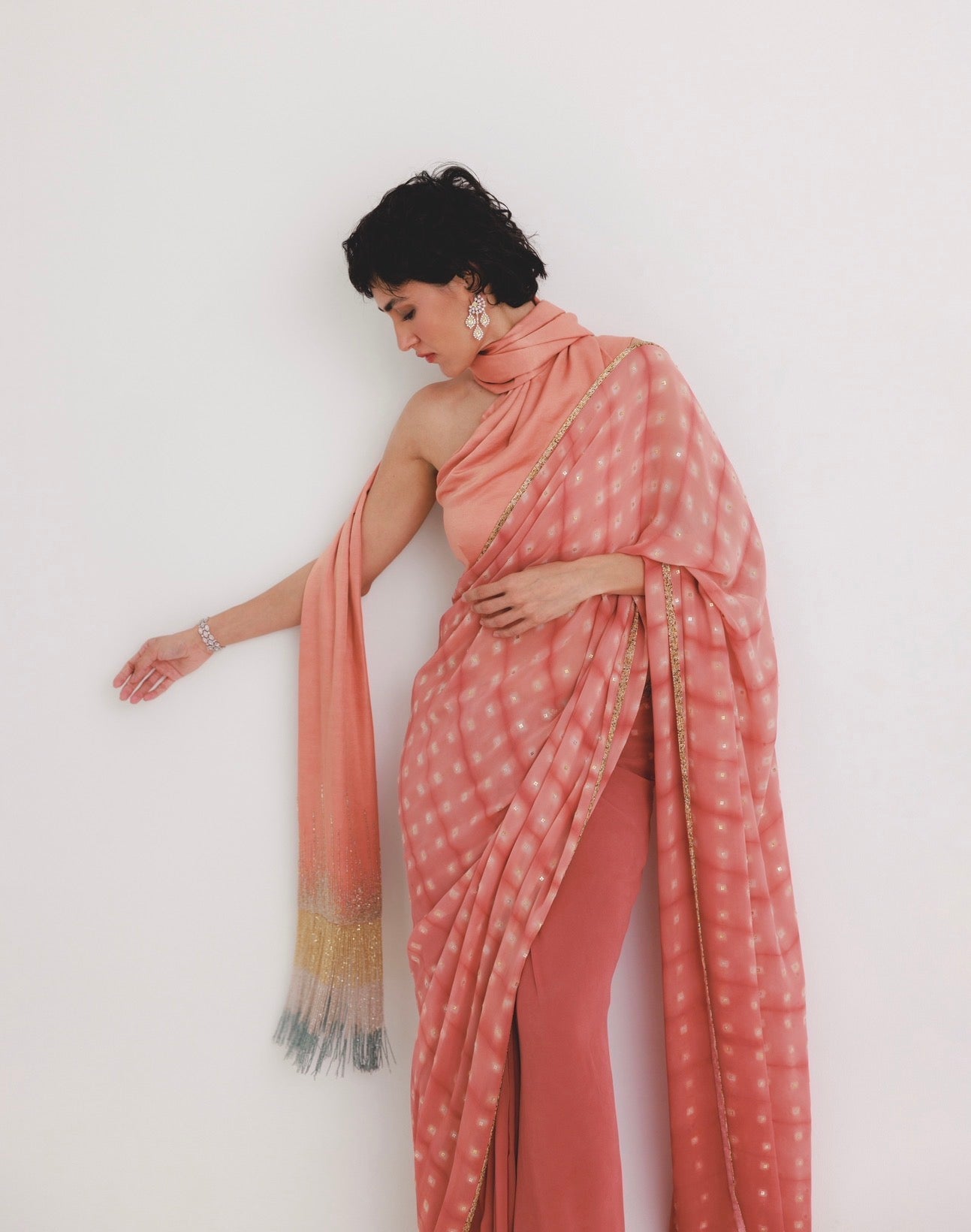 Navya saree Set in Coral