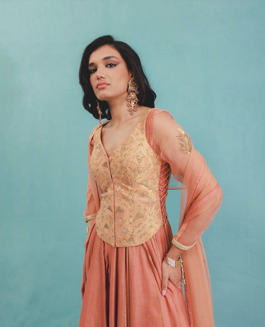 Abhinetri corset in Terracotta