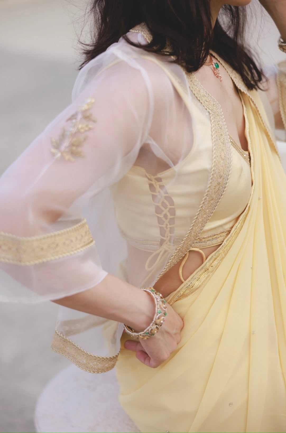 Ira Saree set in Butter