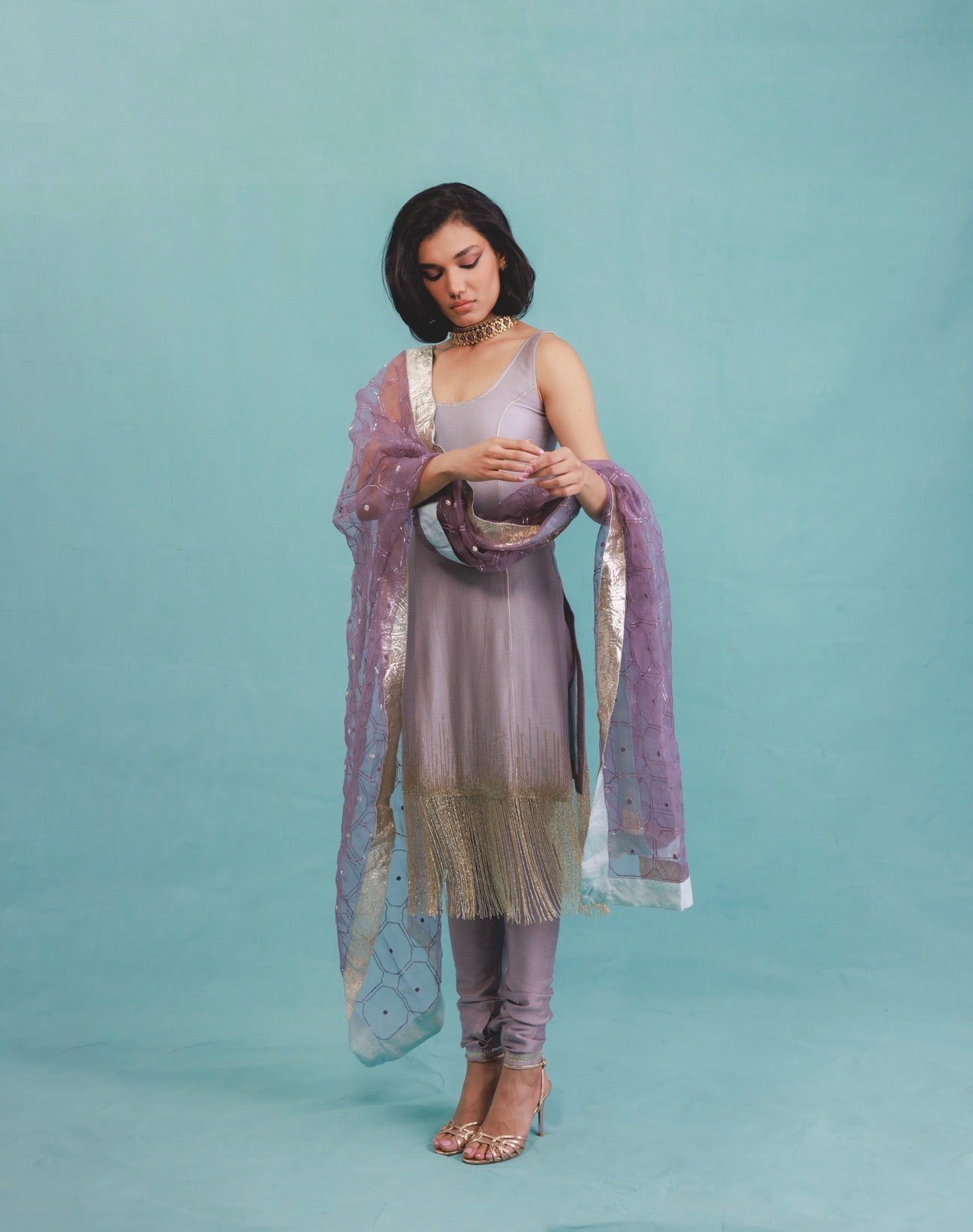 Amrita kurta Set in Lavender