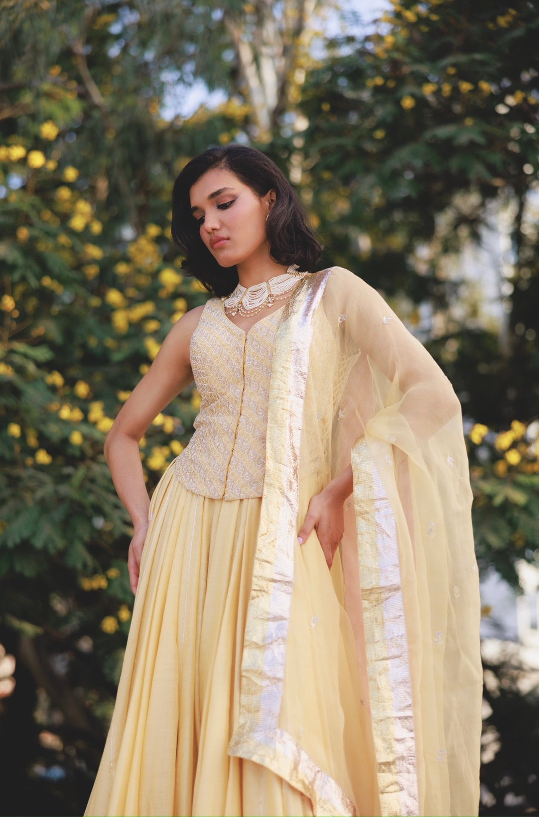 Chandni dress set in Butter