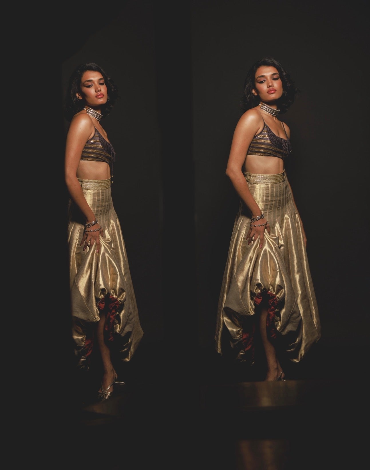 Misha choli in Kohl