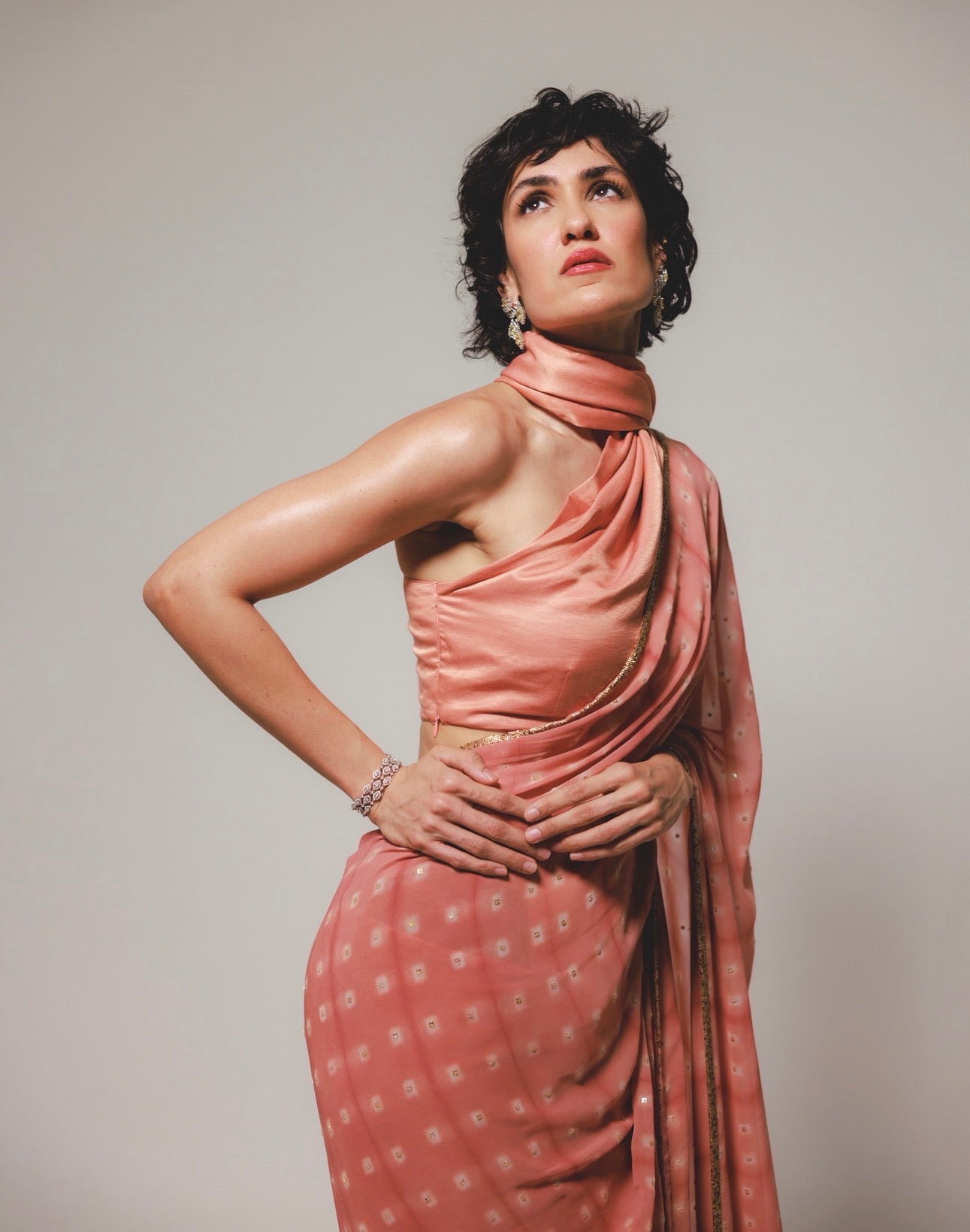 Navya saree Set in Coral