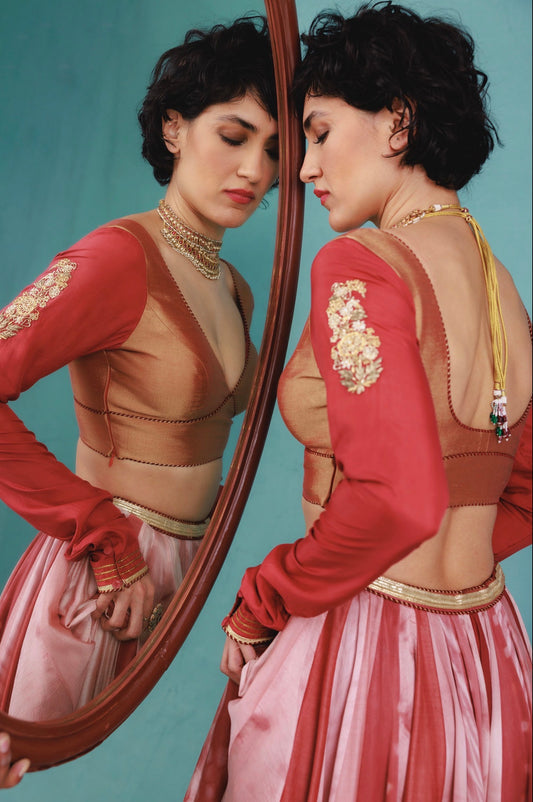 Faiza Choli in Laal