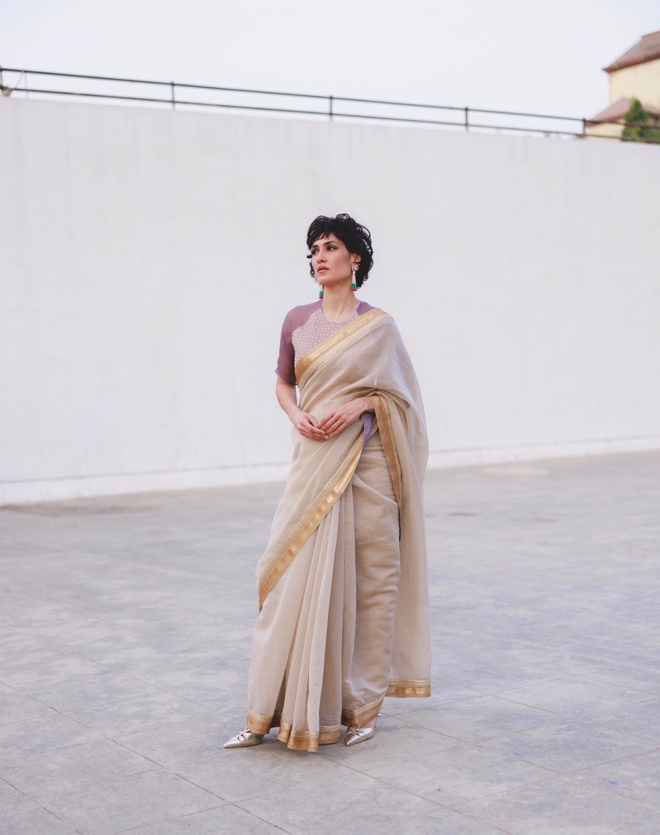 Toshi saree set in Sage