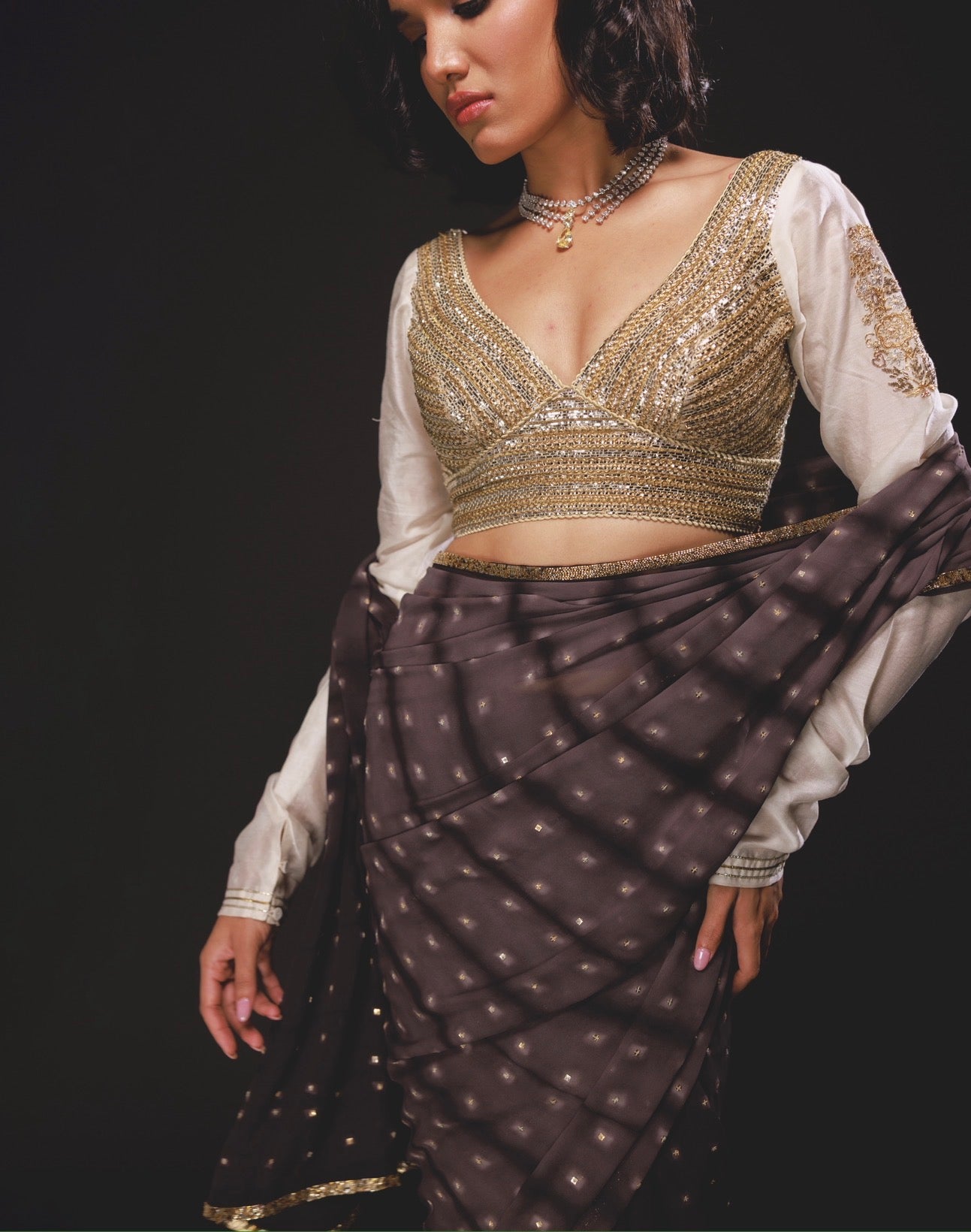 Navya saree Set In Kohl