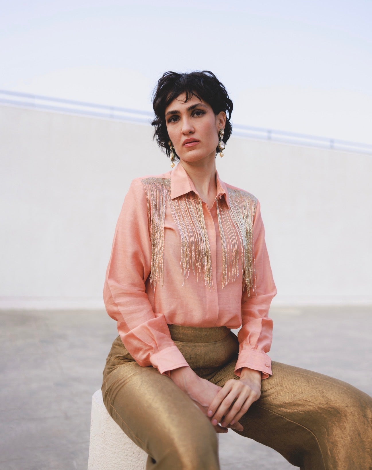 Zia Kameez in Terracotta