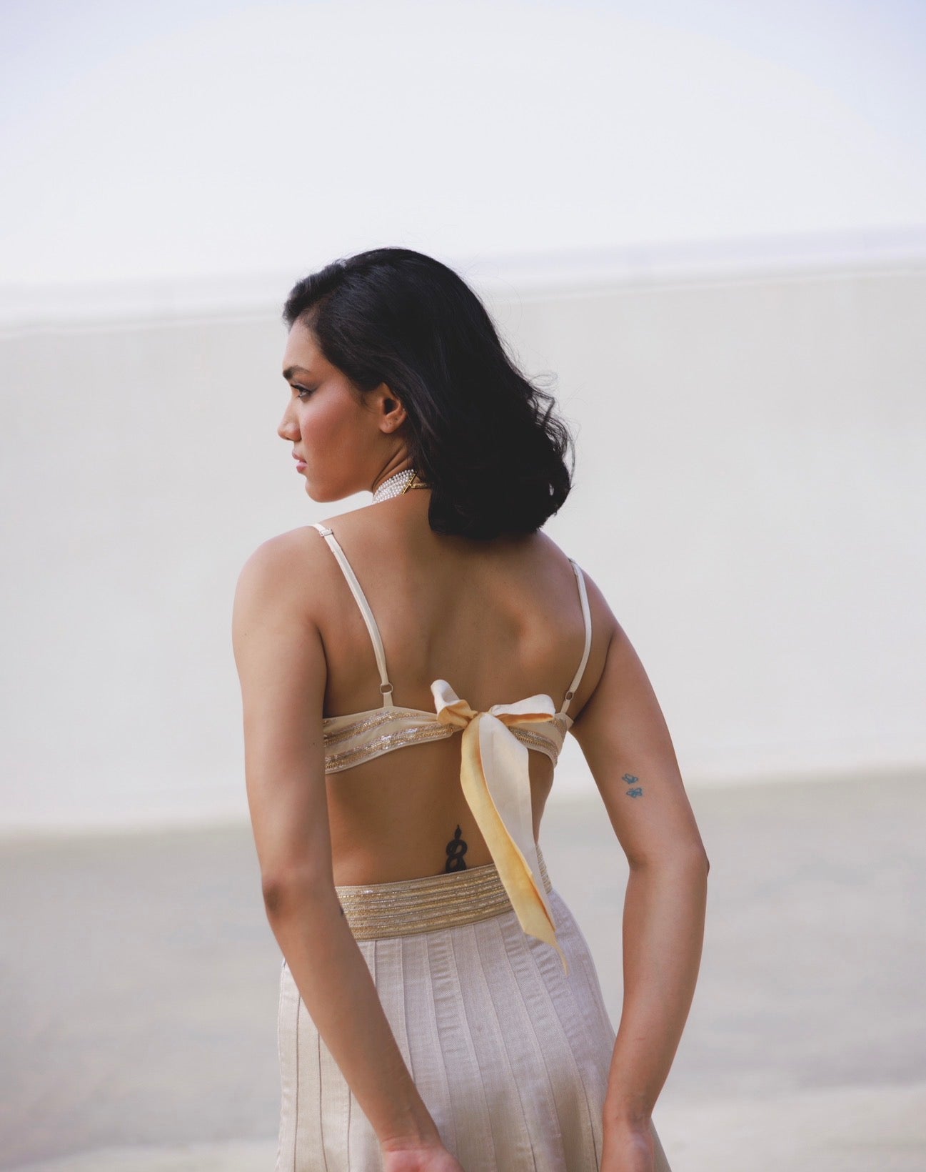 Misha choli in Butter yellow