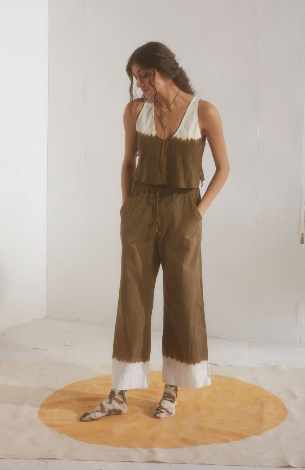 Core Drawstring Trousers in Cactus