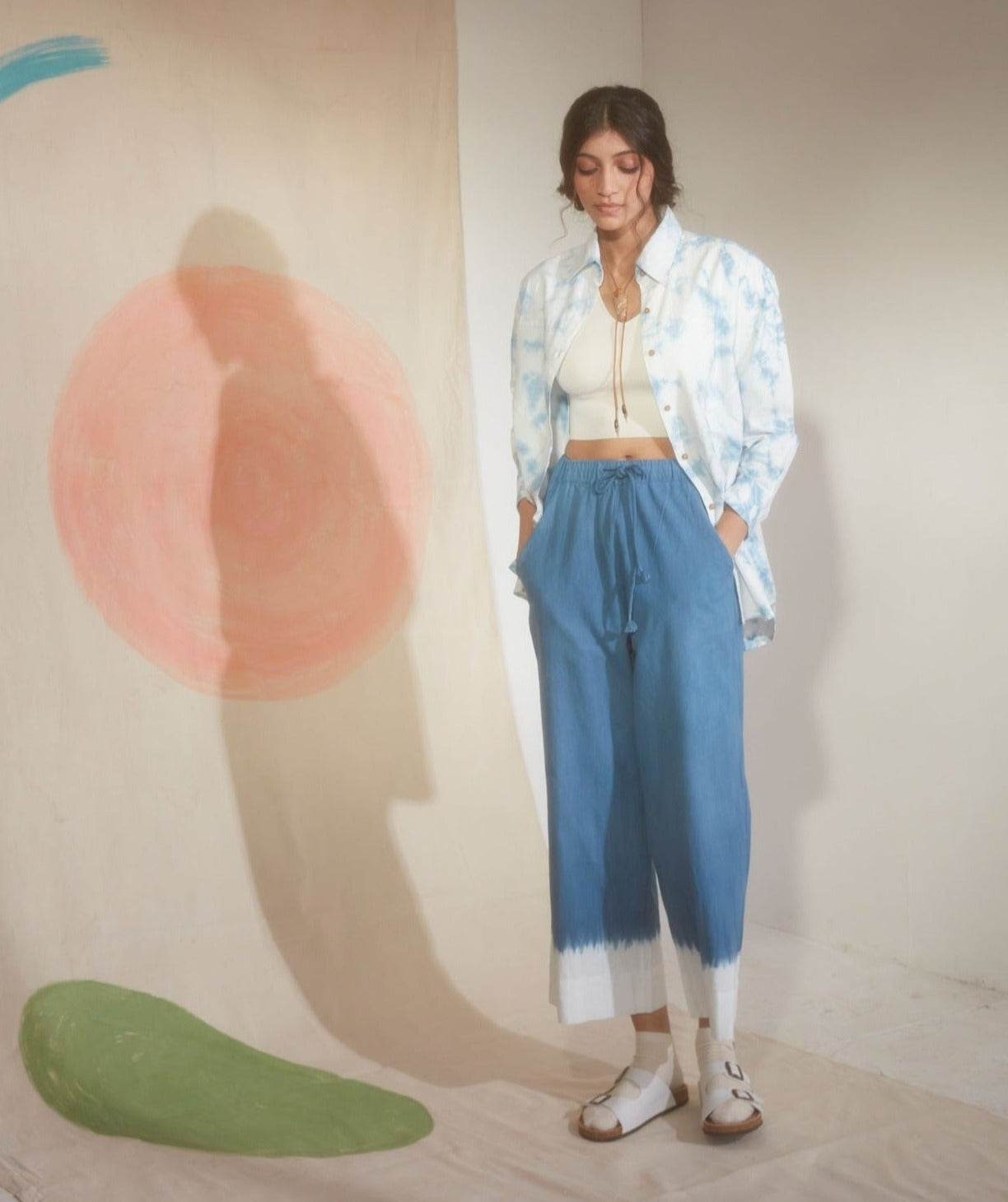 Core Drawstring Trousers in Azure