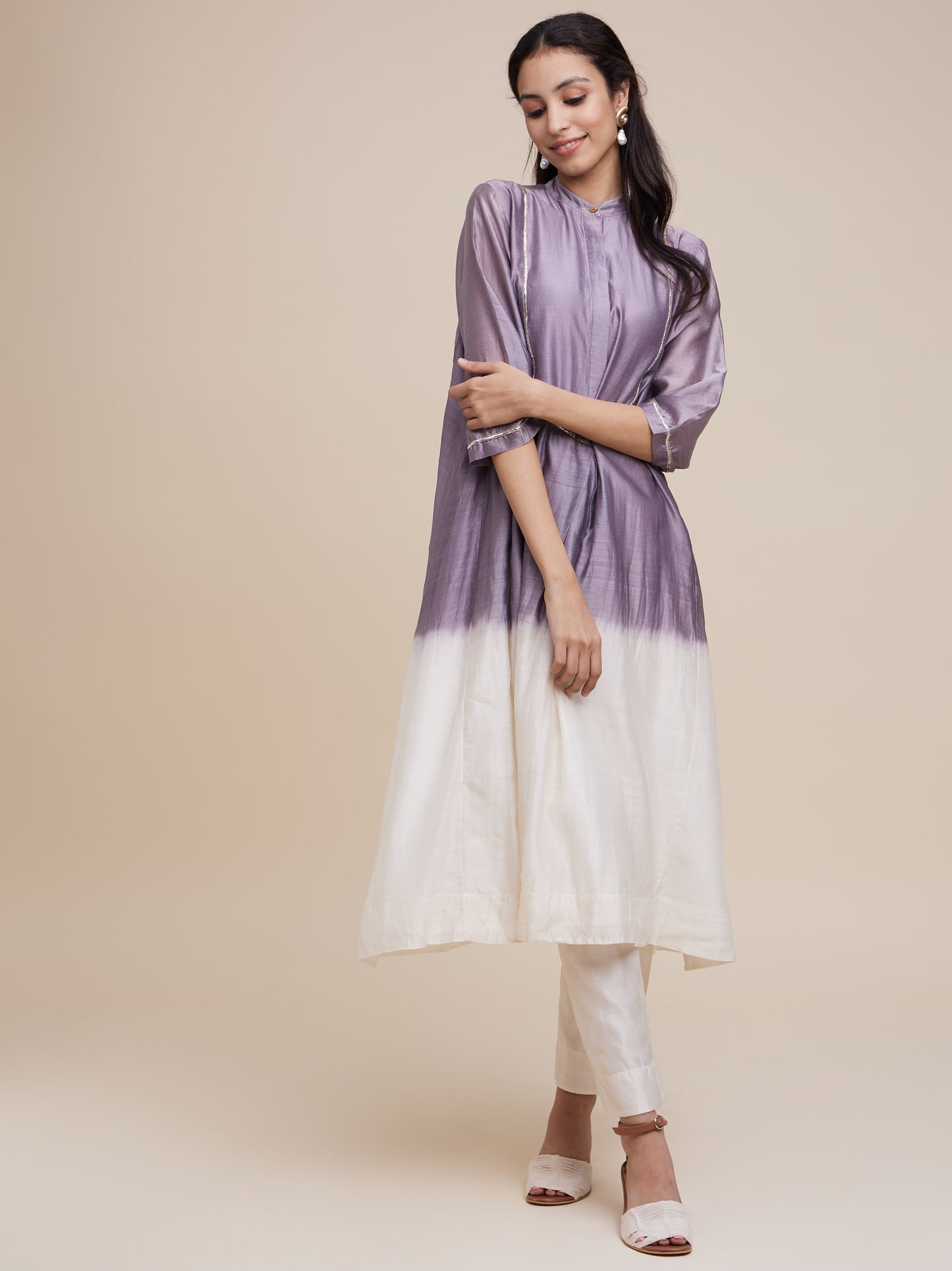 Yoke Dress Set in Lilac